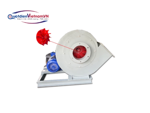 Cánh quạt dạng ly tâm, được làm bằng inox có khả năng chống mài mòn, giúp tăng áp suất, lưu lượng không khí lớn