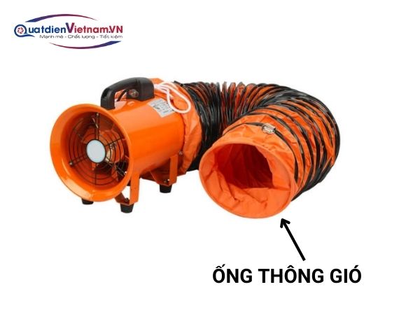 Ống thông gió làm bằng vải simili rất dễ kéo giãn hoặc xếp gấp theo nhu cầu sử dụng