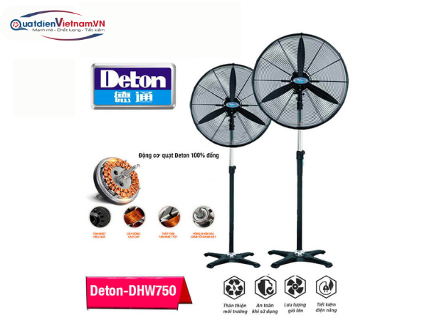 Quạt Đứng Công nghiệp Deton Cọc Rút DHW750