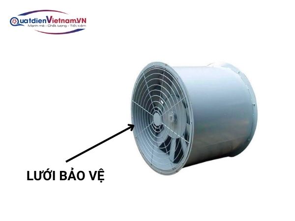 quat-huong-truc-tang-ap-qta-300-8 Lớp lưới có tác dụng ngăn dị vật xâm nhập vào bên trong quạt