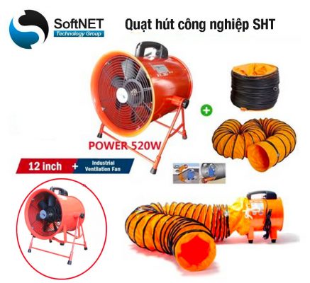 quạt hút xách tay công nghiệp. quạt hút nối ống gió công nghiệp