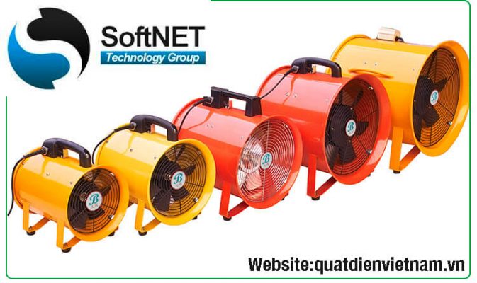 quạt hút nối ống cấp khí tươi di động xách tay. quạt hút xách tay hút khói công trình
