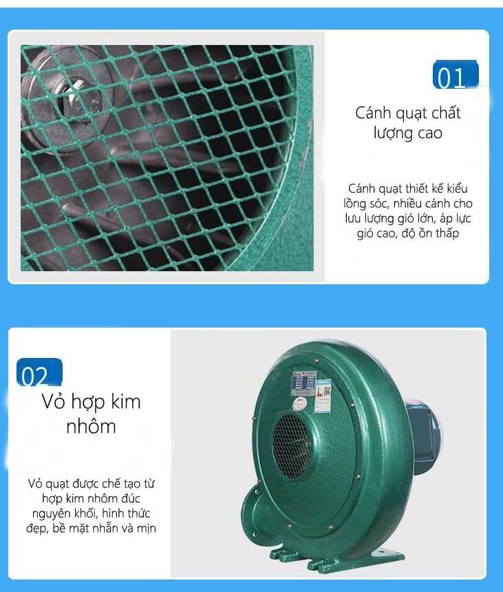Quạt sò nhôm được cấu tạo từ cánh quạt chất lượng cao quat sen thong gio