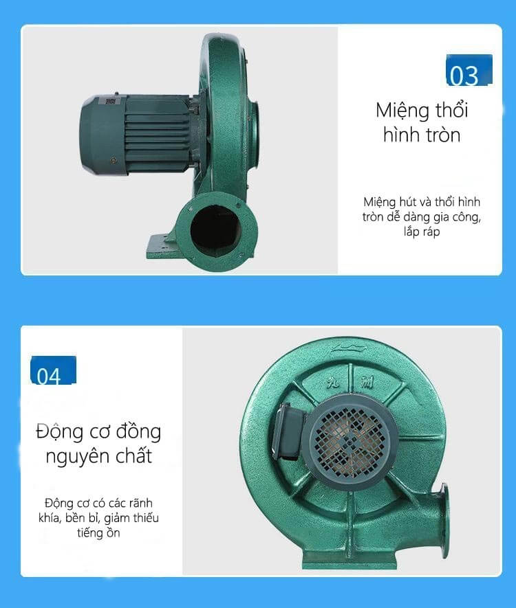 Thiết kế và hình dáng hiện đại của quạt sên công nghiệp quat con so cong nghiep