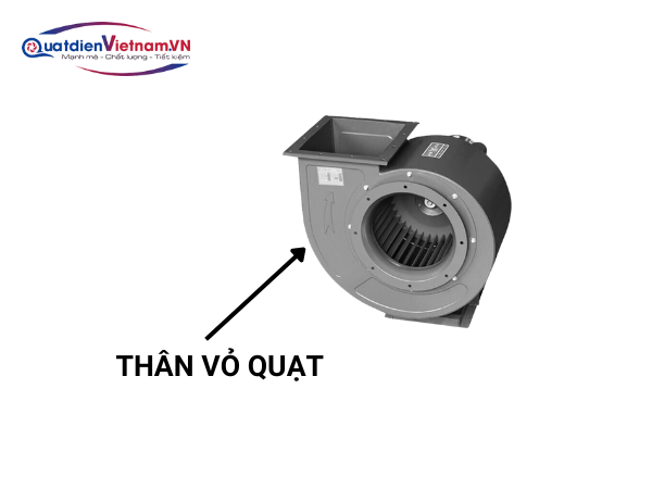 than-vo-quat Thân quạt thép CT3 bền chắc, sơn tĩnh điện chống ăn mòn, lý tưởng cho môi trường công nghiệp khắc nghiệt.