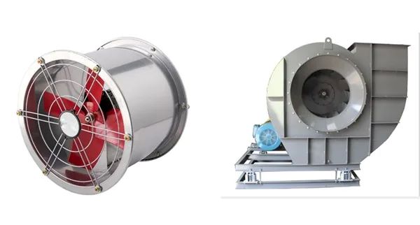 So sánh điểm giống nhau giữa quạt ly tâm và quạt hướng trục