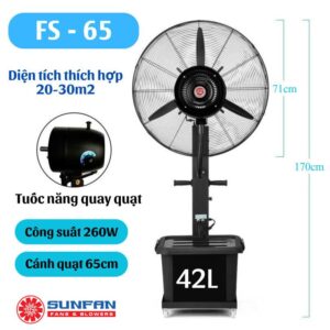 Alternative view of Quạt đứng phun sương Sunfan FS-65