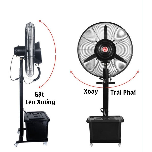 Quạt phun sương có khả năng quay linh hoạt, làm mát diện rộng